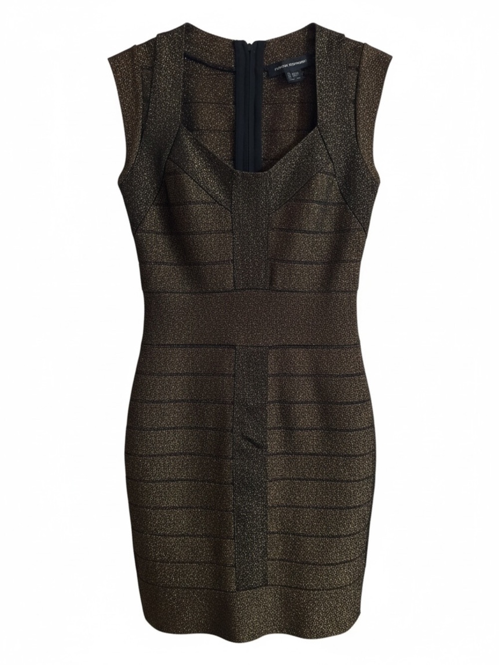 French Connection Metallic Bronze & Gold Bodycon Bandage DressSize 4